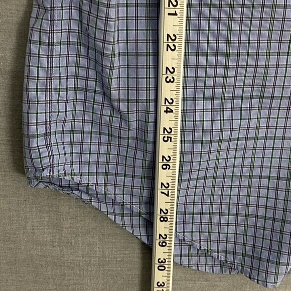 Ralph Lauren Yarmouth Shirt Cotton Button Sz 16.5 Down Blue Green Check - Picture 8 of 8